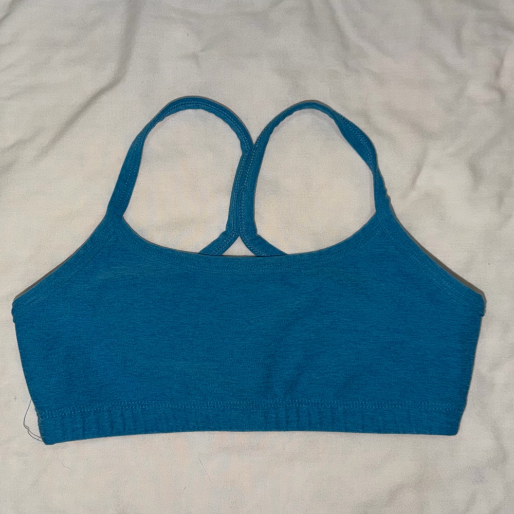 Beyond Yoga surfer blue spacedye razor back bra